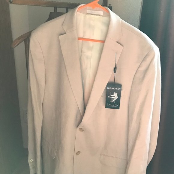 ralph lauren tan linen blazer